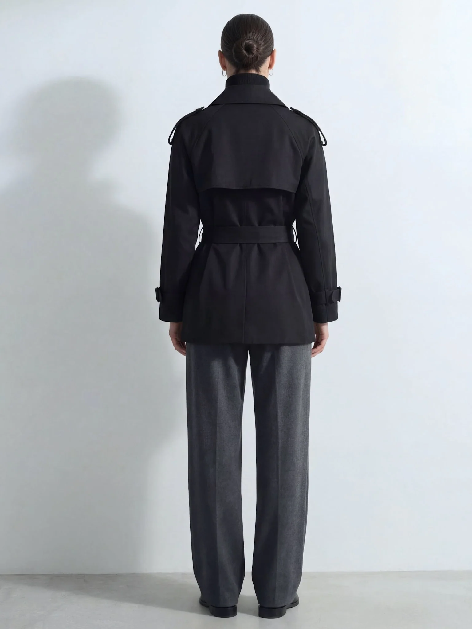 HEATHER TRENCH JACKET - BLACK - Image 9