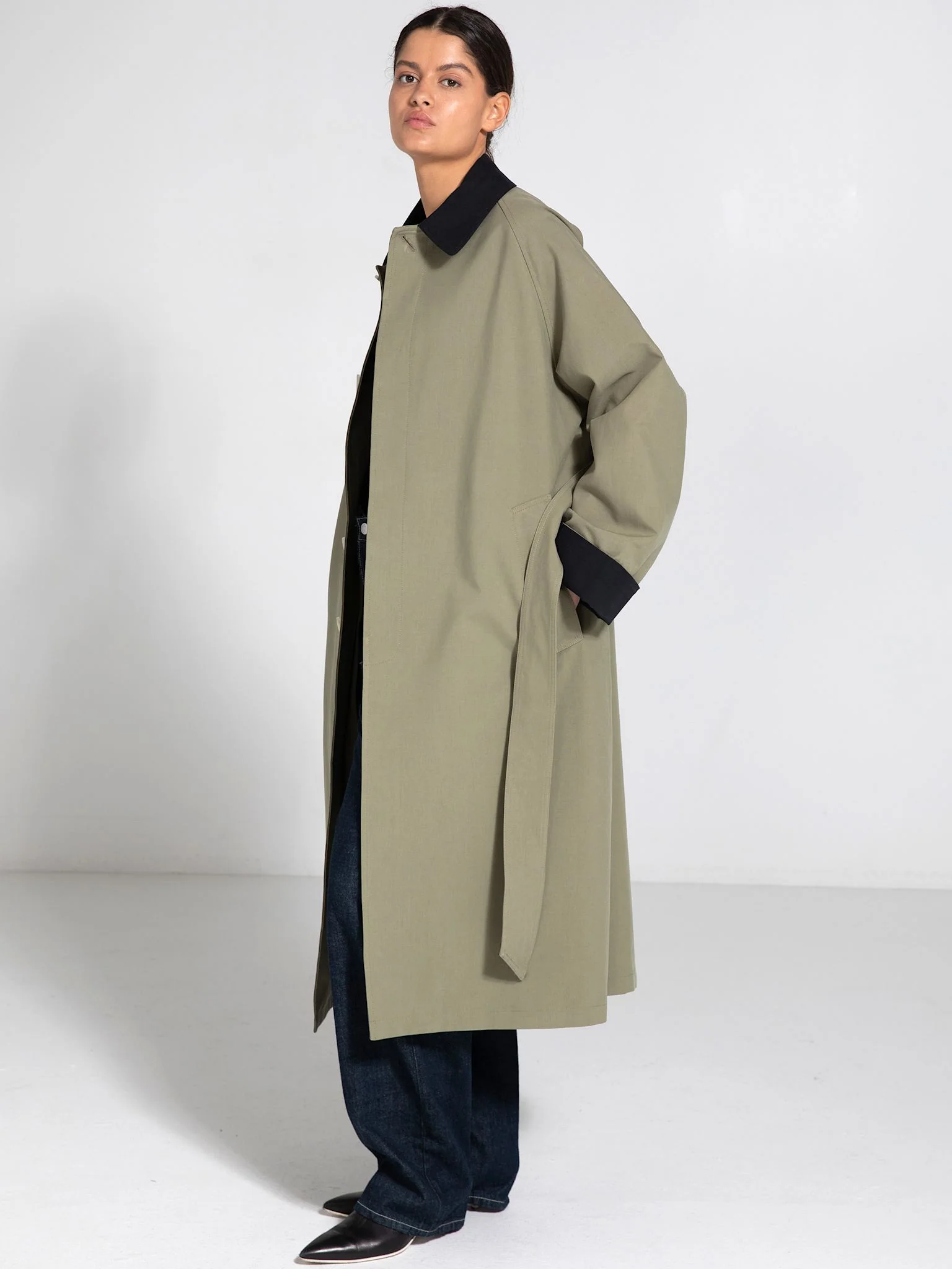 JOEL CANVAS COAT - ARMY/BLACK - Image 2