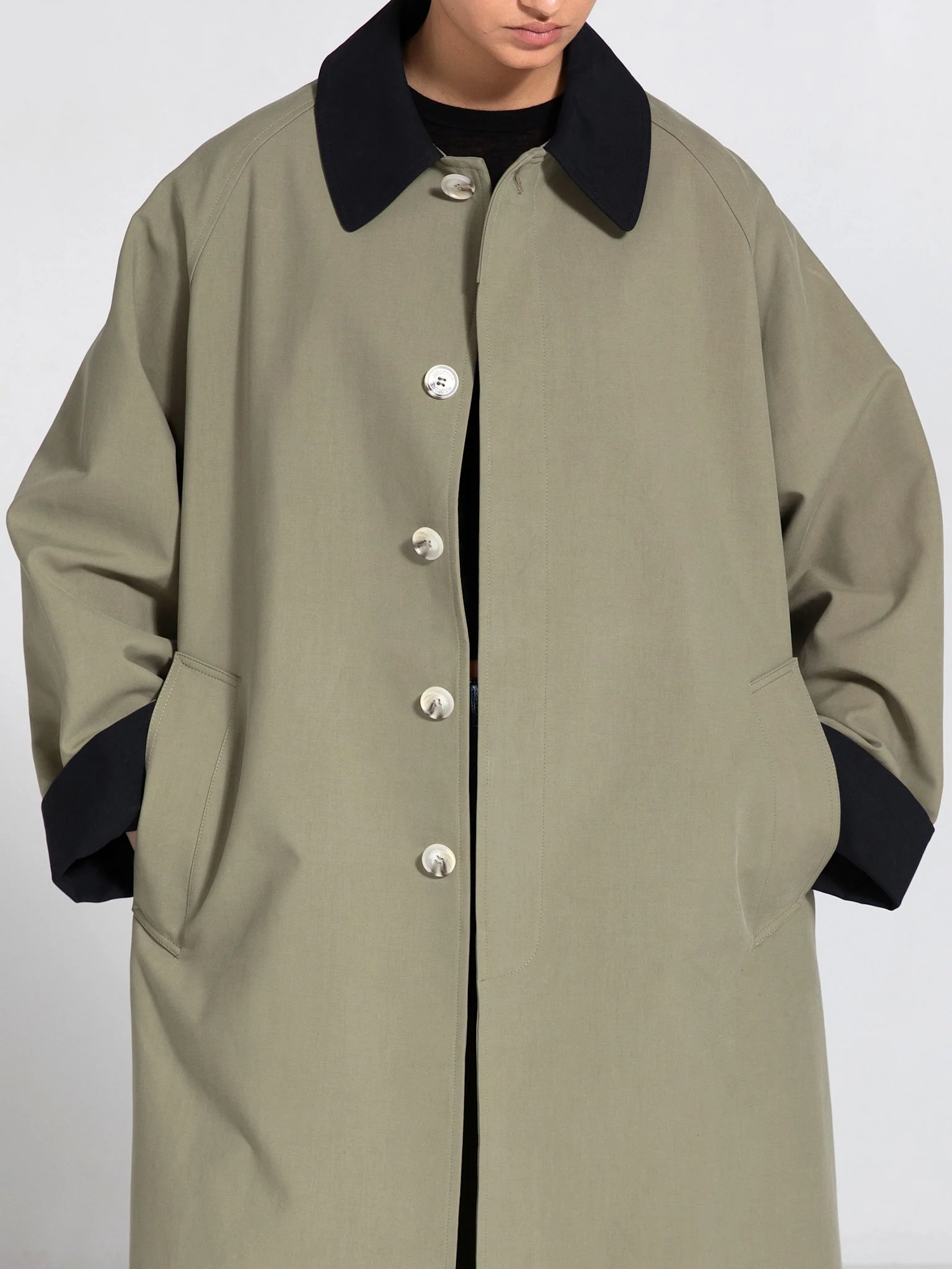 JOEL CANVAS COAT - ARMY/BLACK - Image 5