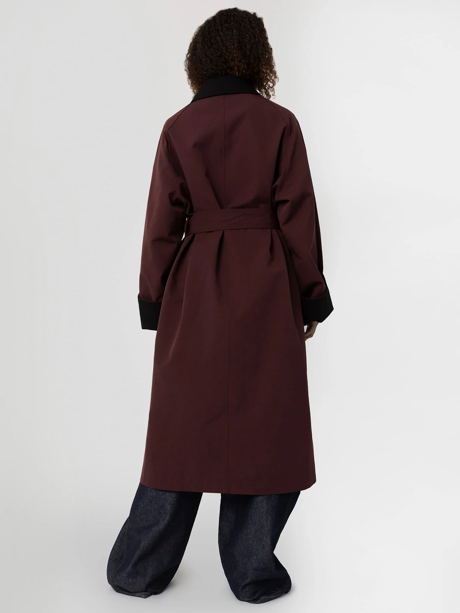 JOEL CANVAS COAT - BURGUNDY/BLACK - Image 4