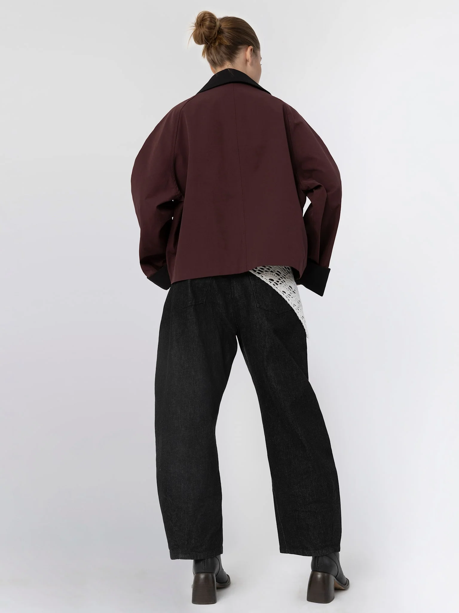 JOEL CANVAS JACKET - BURGUNDY/BLACK - Image 5
