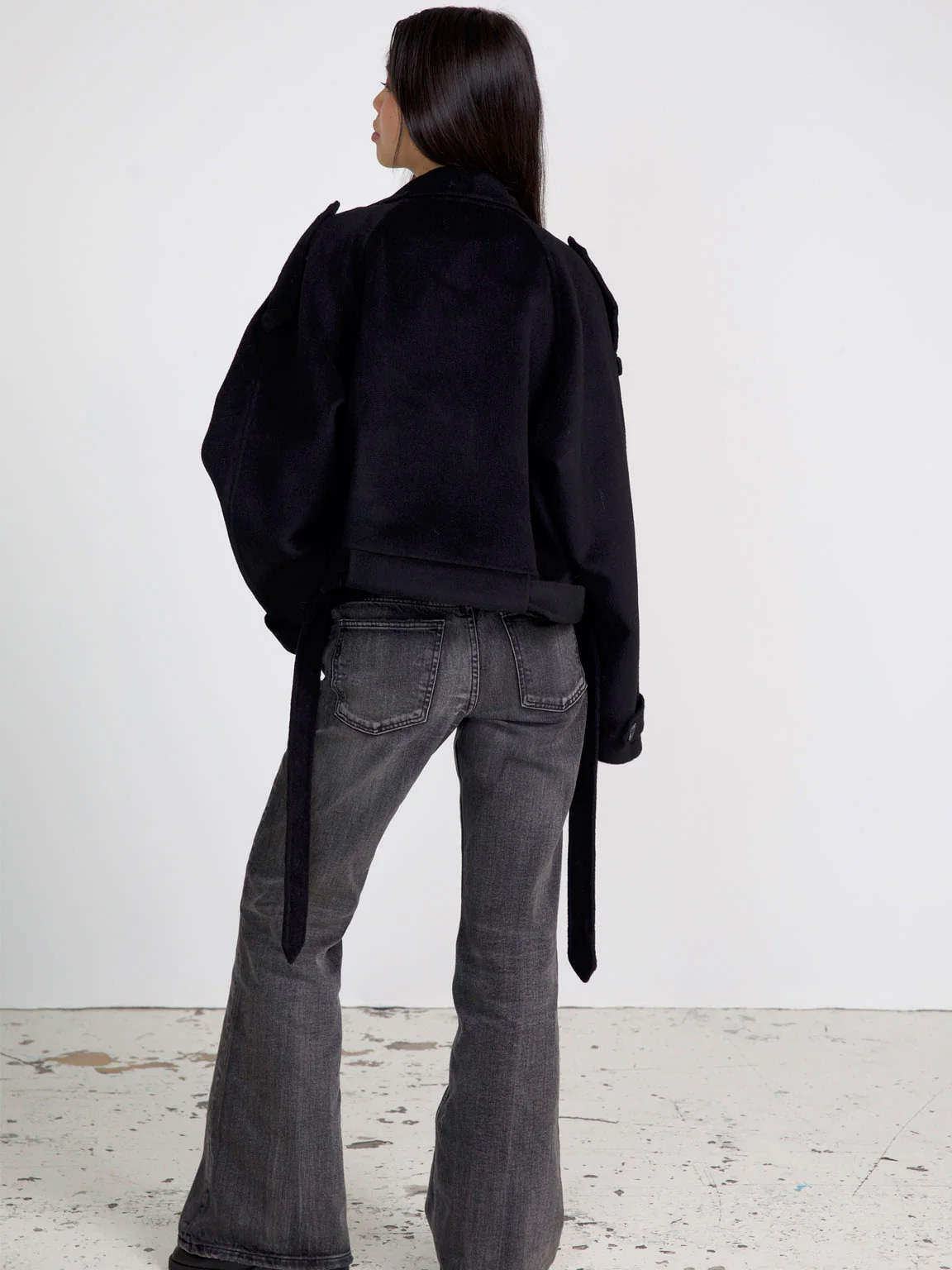 JOHN TRENCH JACKET - WOOL - BLACK - Image 4