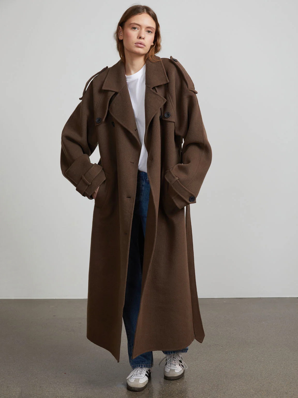 JOHN TRENCHCOAT - WOOL - GREY BROWN - Image 4