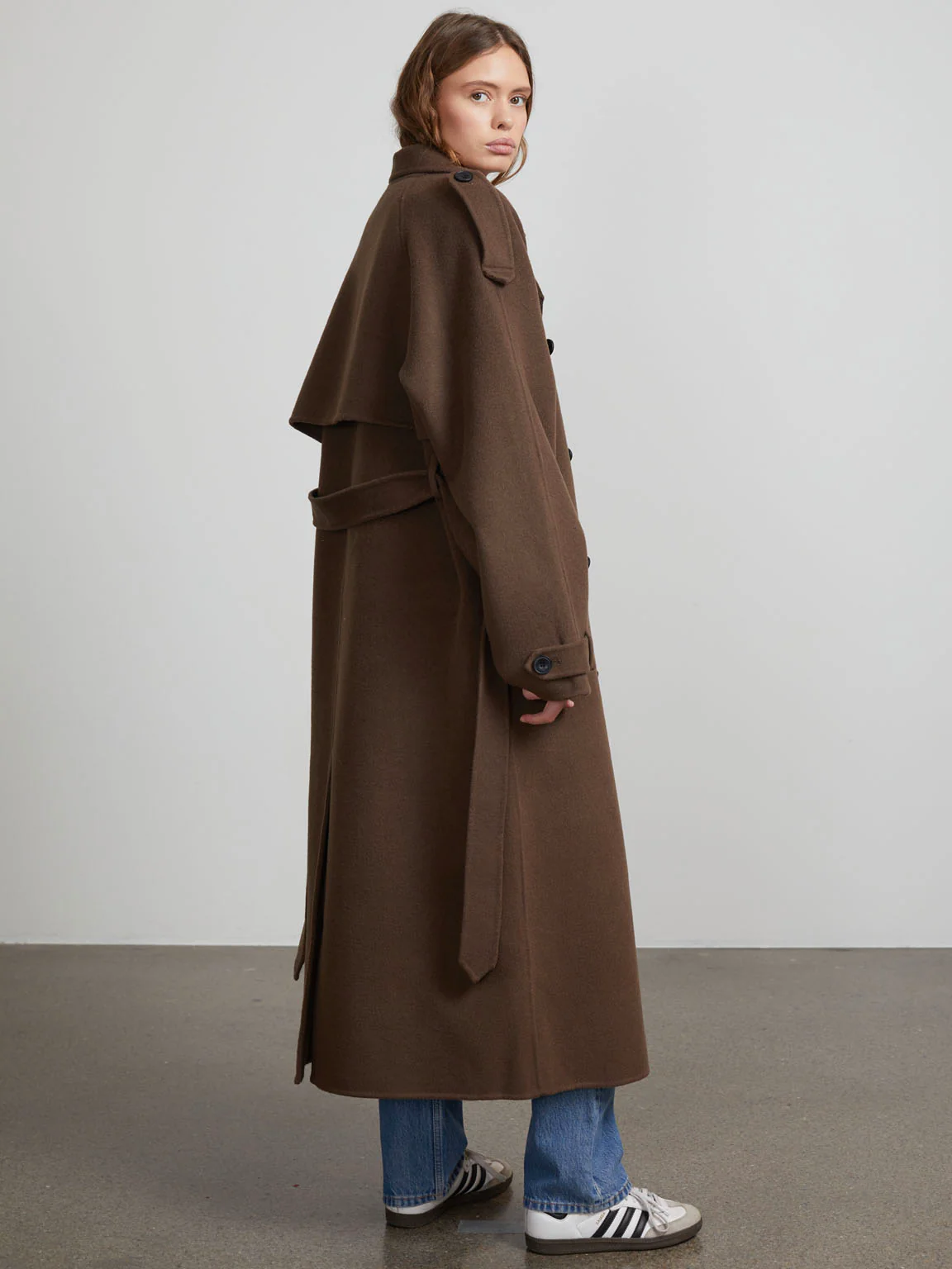 JOHN TRENCHCOAT - WOOL - GREY BROWN - Image 6