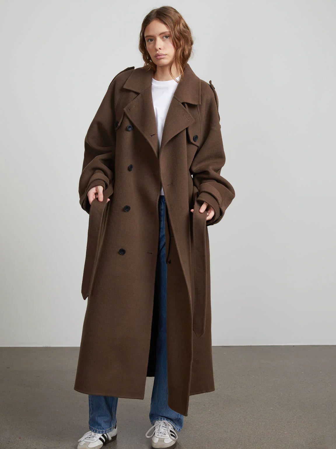 JOHN TRENCHCOAT - WOOL - GREY BROWN - Image 7
