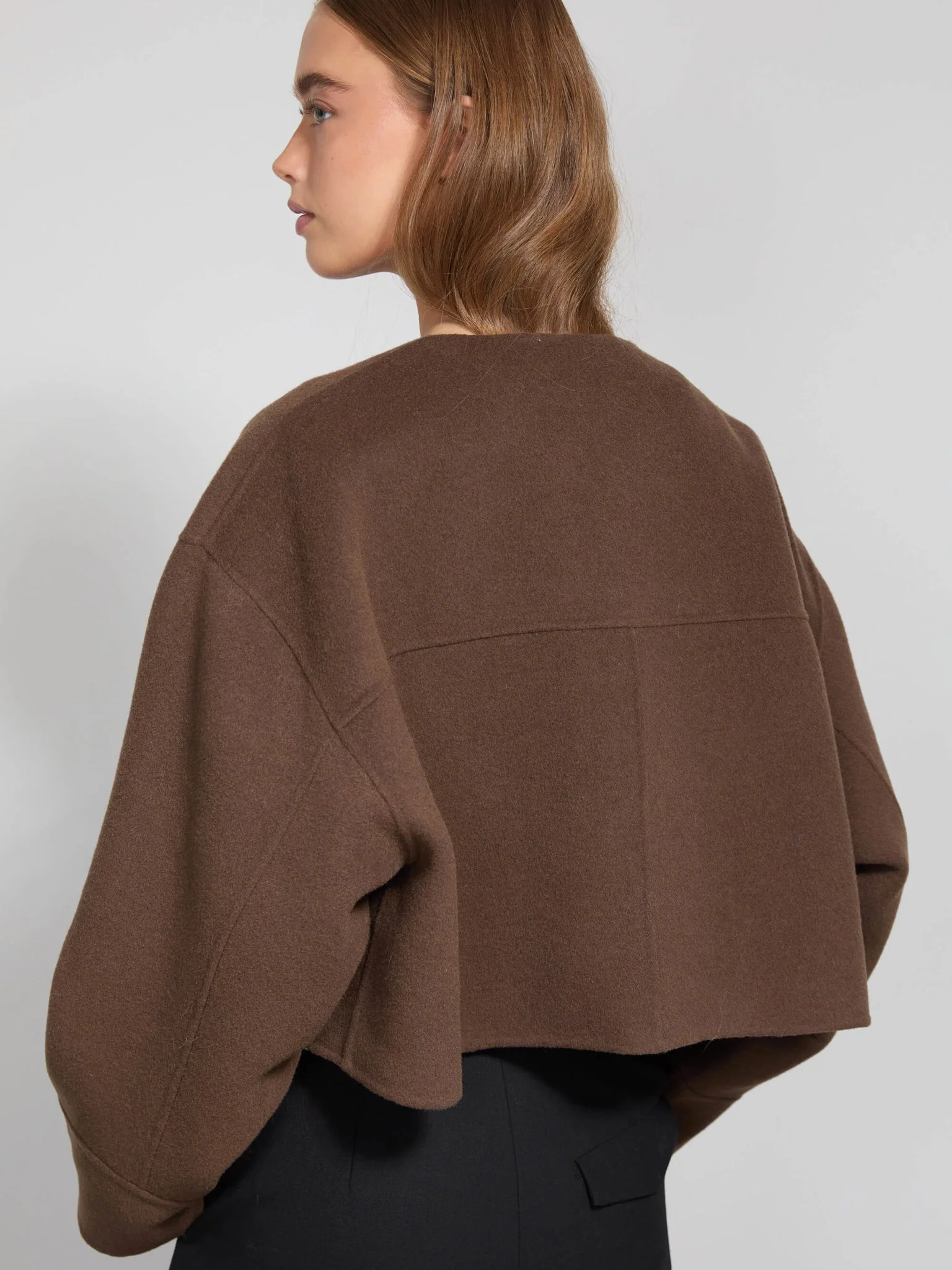 KARLA WOOL JACKET - BROWN - Image 3