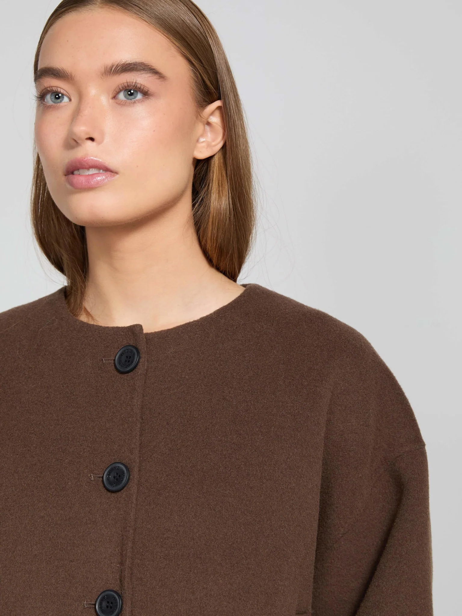 KARLA WOOL JACKET - BROWN - Image 4