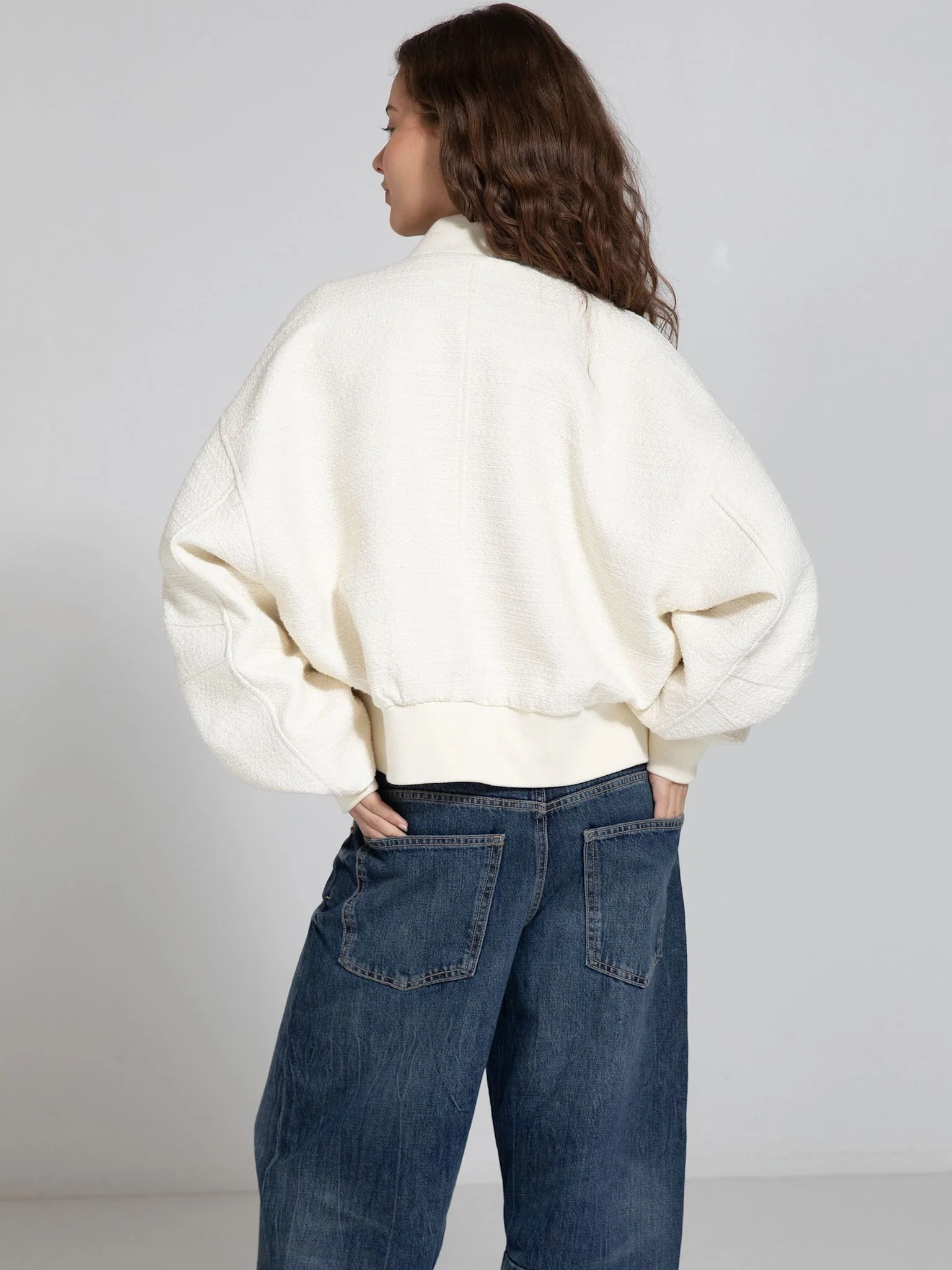 KIAN TWEED BOMBER - CREME - Image 4