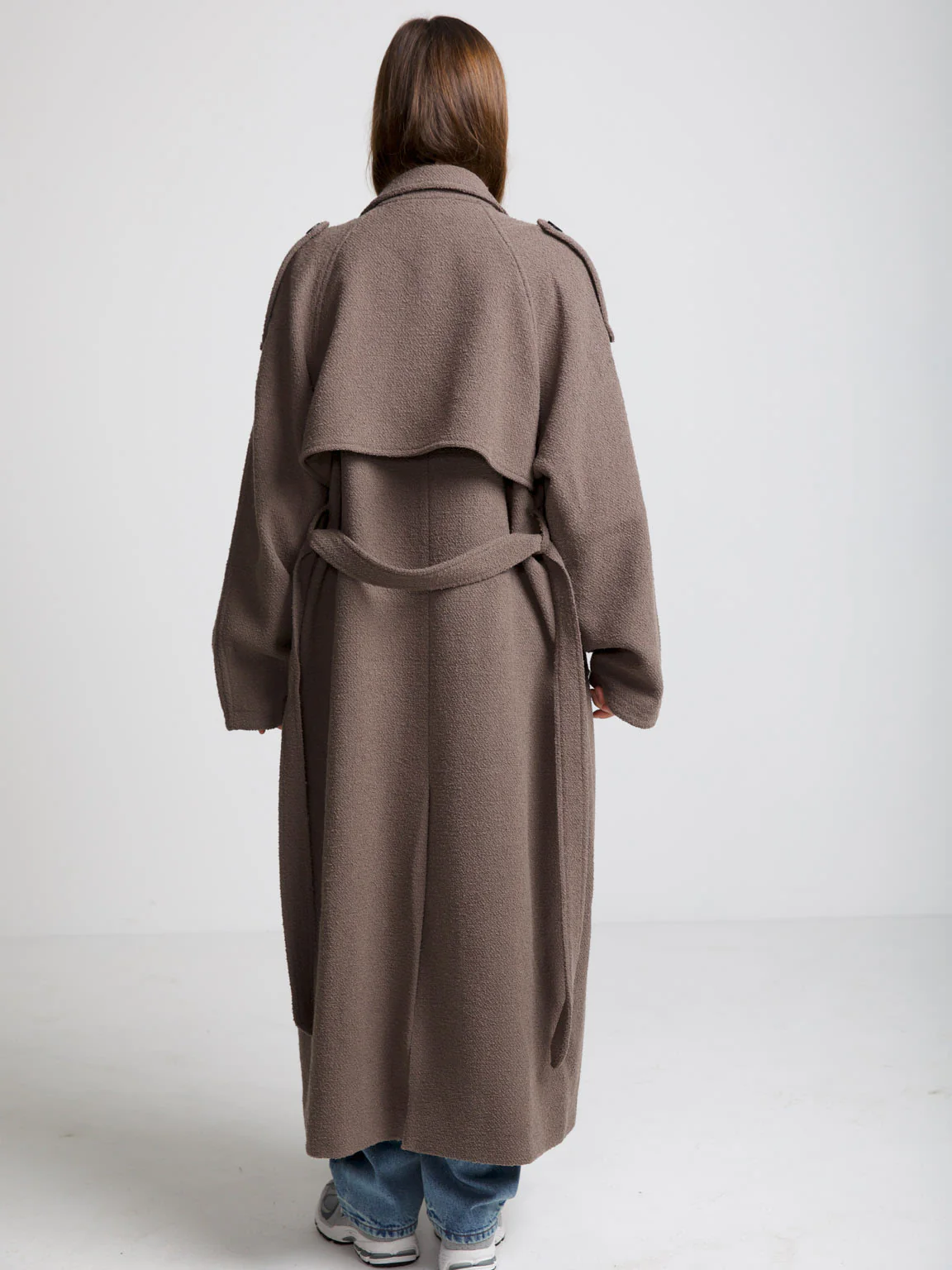 KIRA BOUCLE TRENCHCOAT - GREY BROWN - Image 5