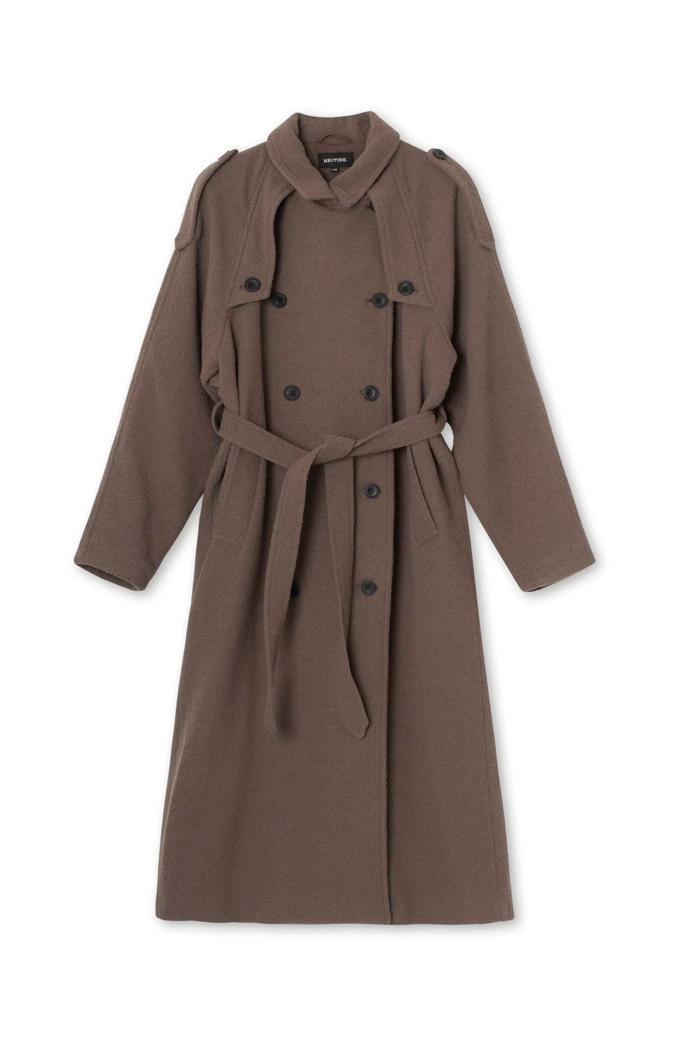 KIRA BOUCLE TRENCHCOAT - GREY BROWN - Image 6