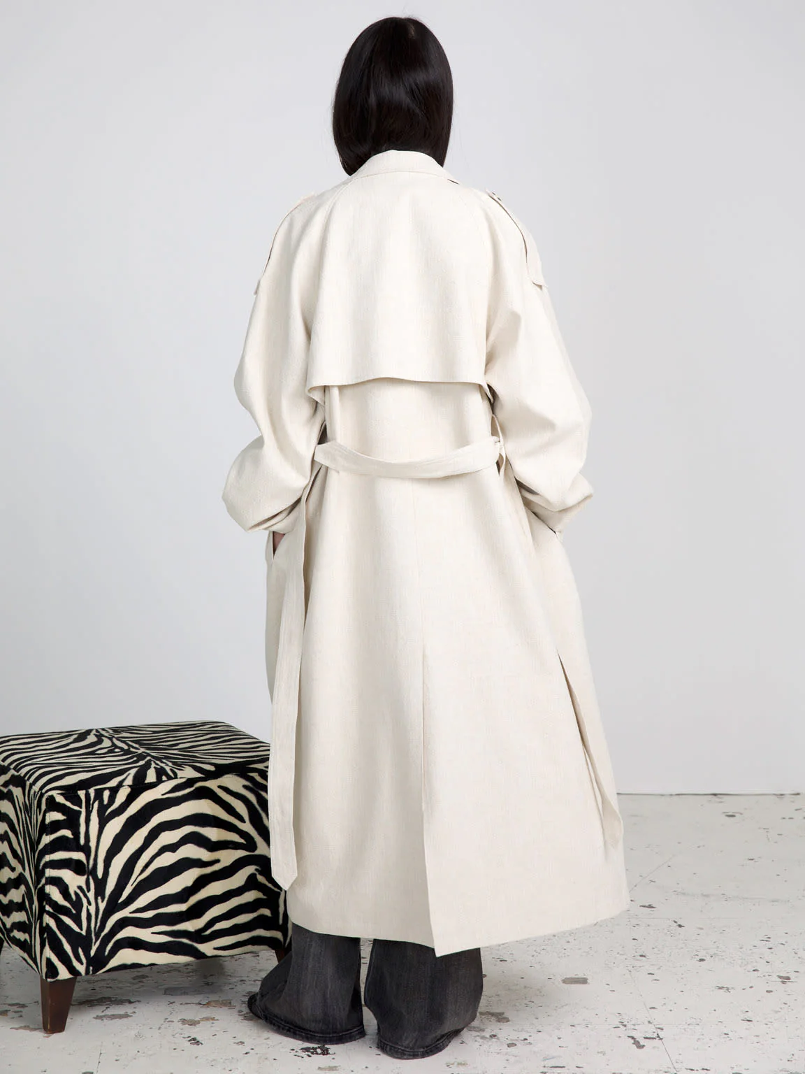 KIRA LINEN COAT - CREME - Image 3