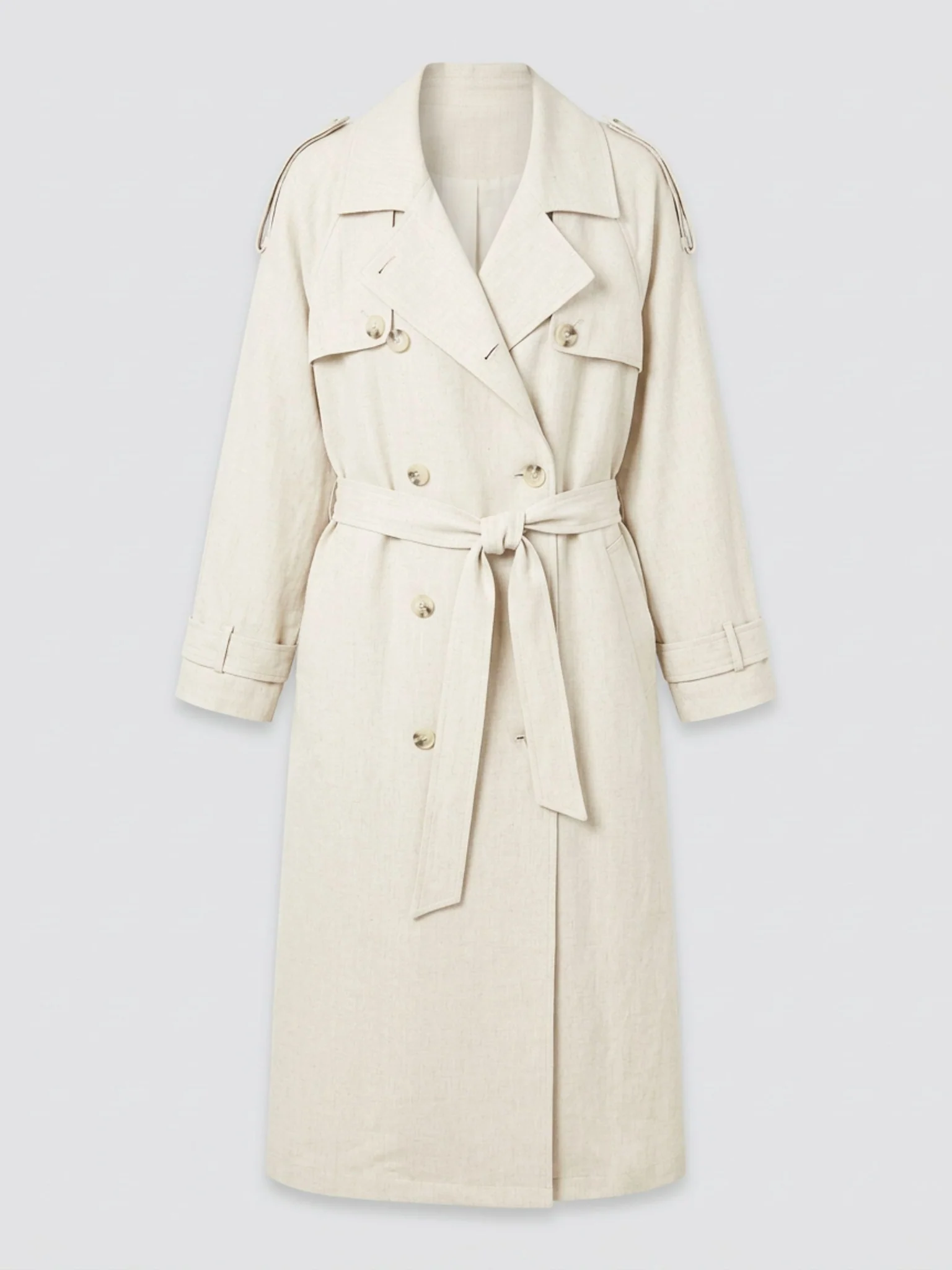 KIRA LINEN COAT - CREME - Image 4