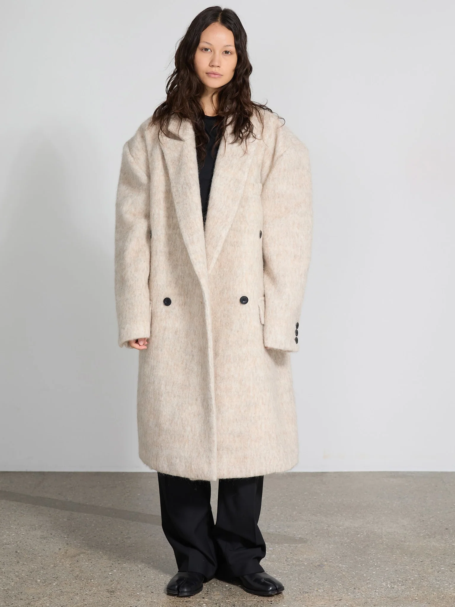KYLIE MOHAIR COAT - BEIGE - Image 2
