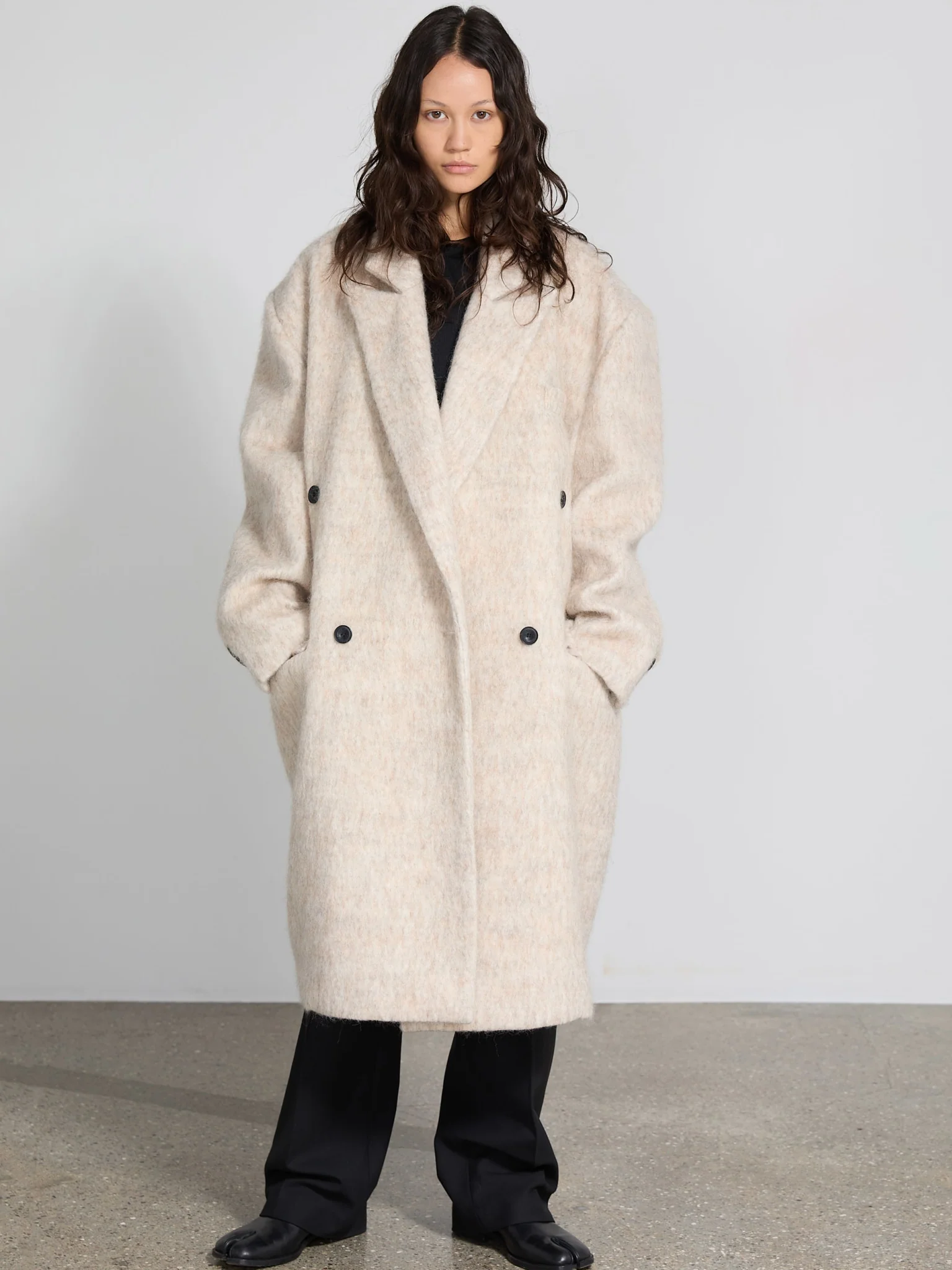 KYLIE MOHAIR COAT - BEIGE - Image 6