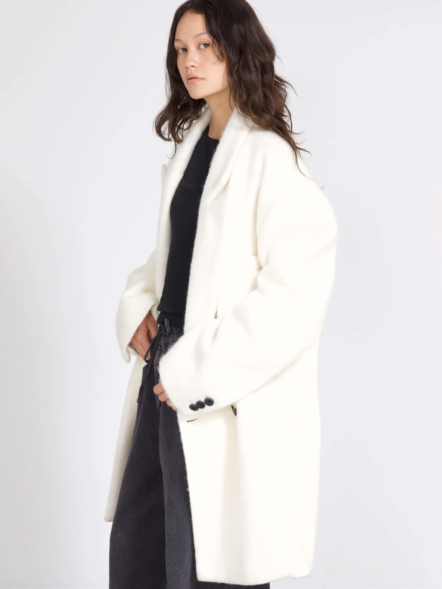KYLIE MOHAIR COAT - CREME - Image 2