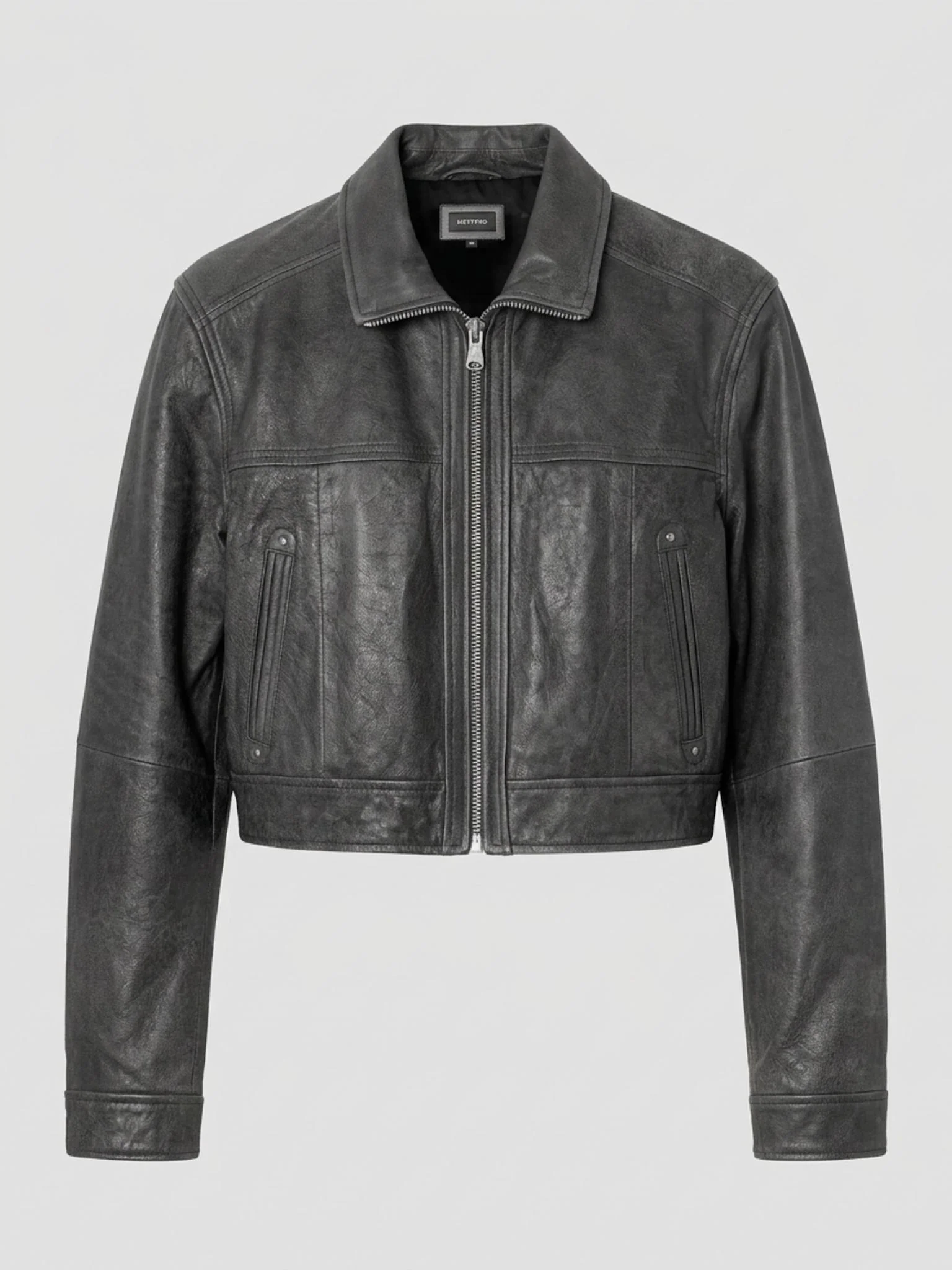 LYLE LEATHER JACKET - BLACK - Image 6