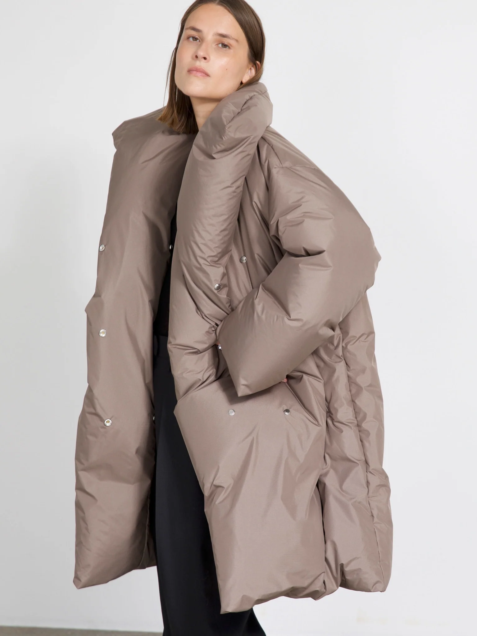 MOLLY PUFFER COAT - GREY/BROWN - Image 2