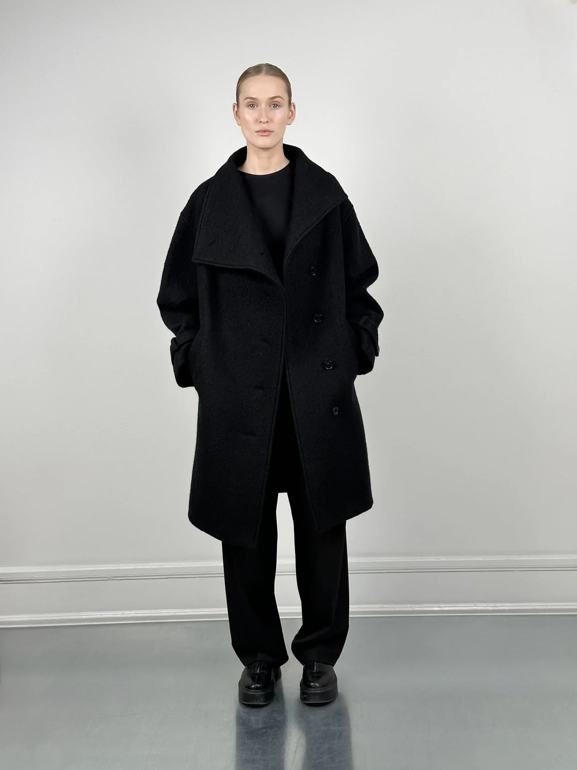 NOLA WOOL COAT - BLACK - Image 2