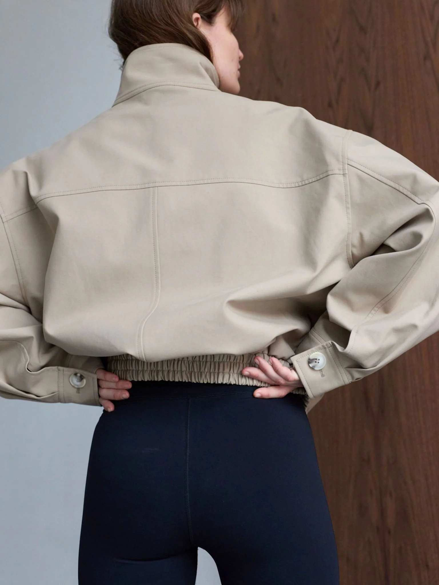 NORI BOMBER JACKET - BEIGE - Image 3