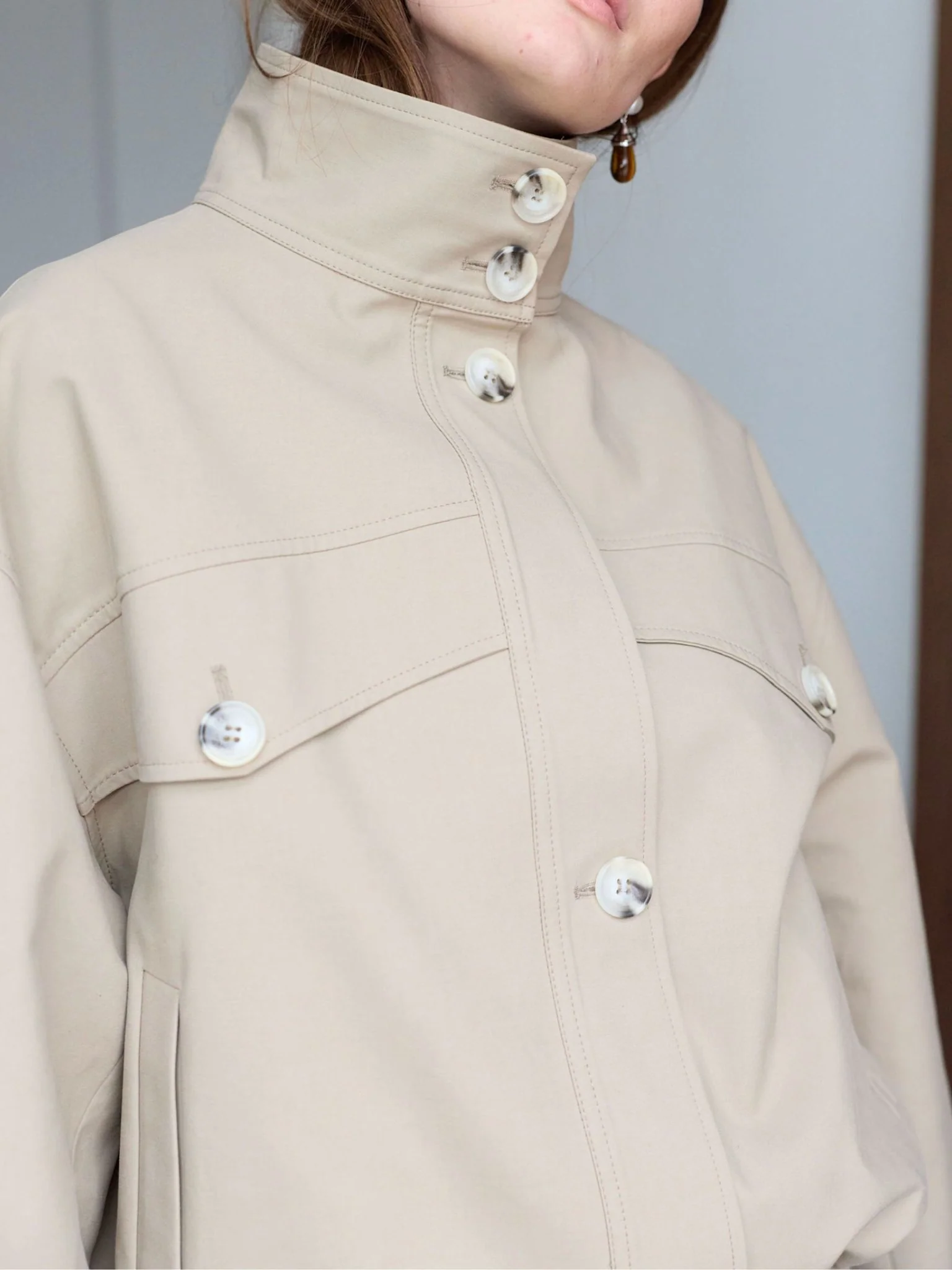 NORI BOMBER JACKET - BEIGE - Image 5