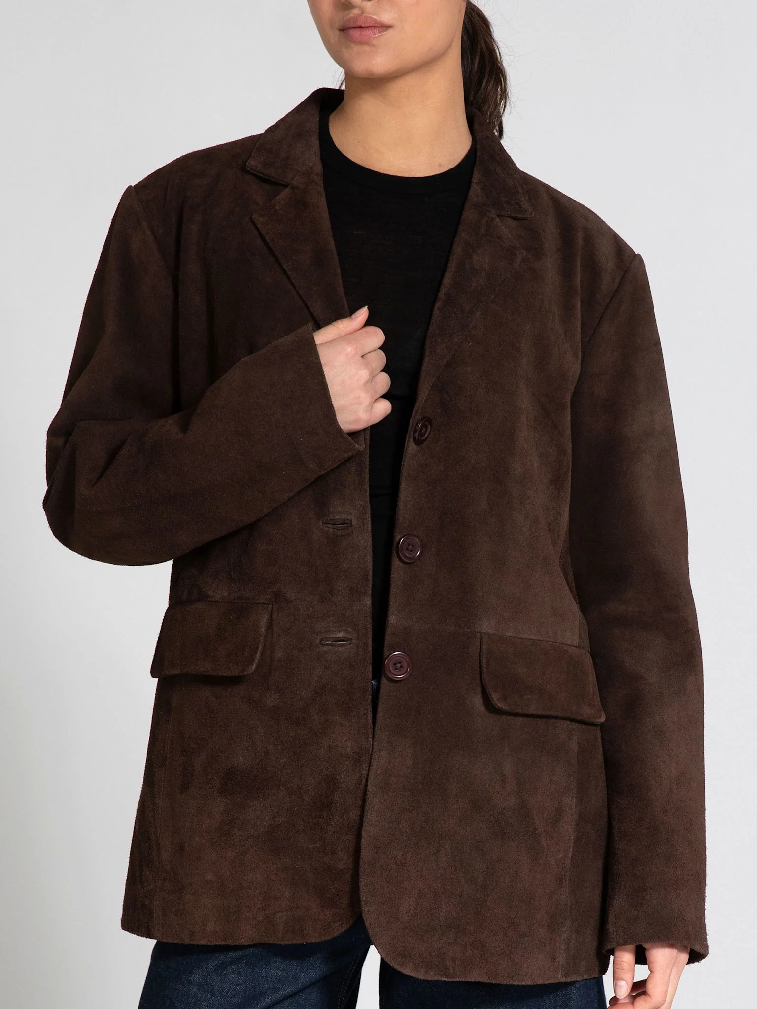RACHEL SUEDE BLAZER - BROWN - Image 3