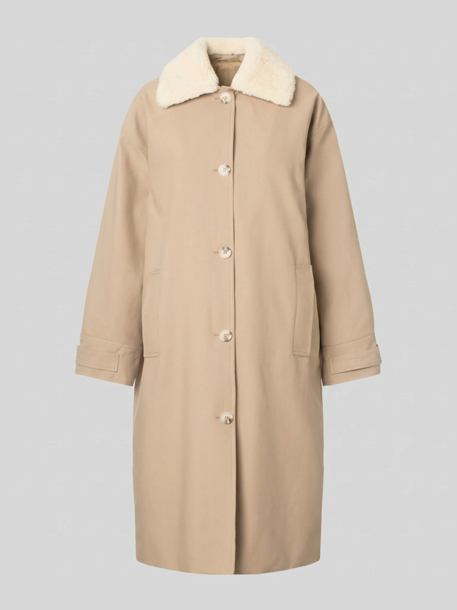 RITA PADDED CANVAS COAT - BEIGE