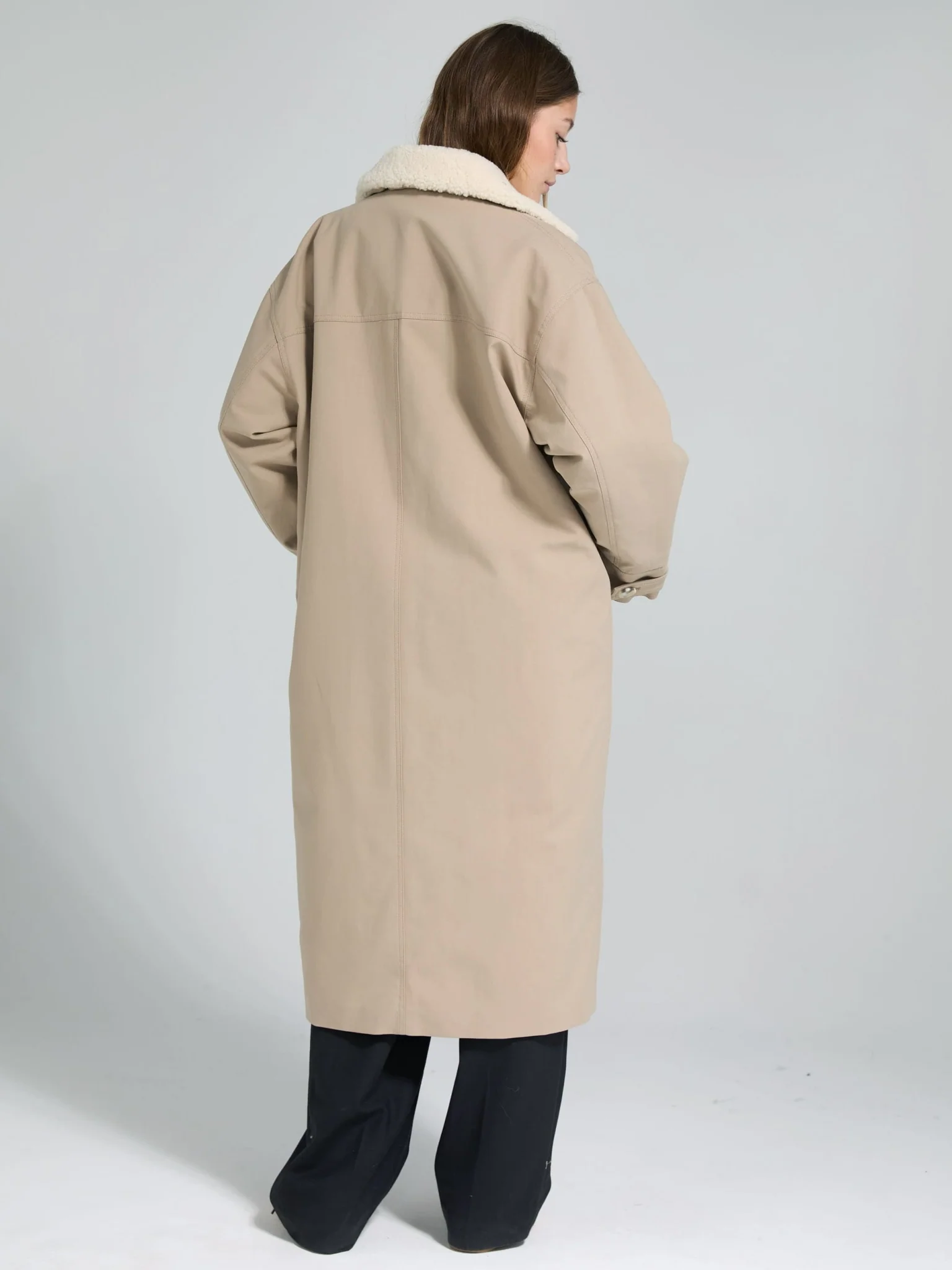 RITA PADDED CANVAS COAT - BEIGE - Image 5