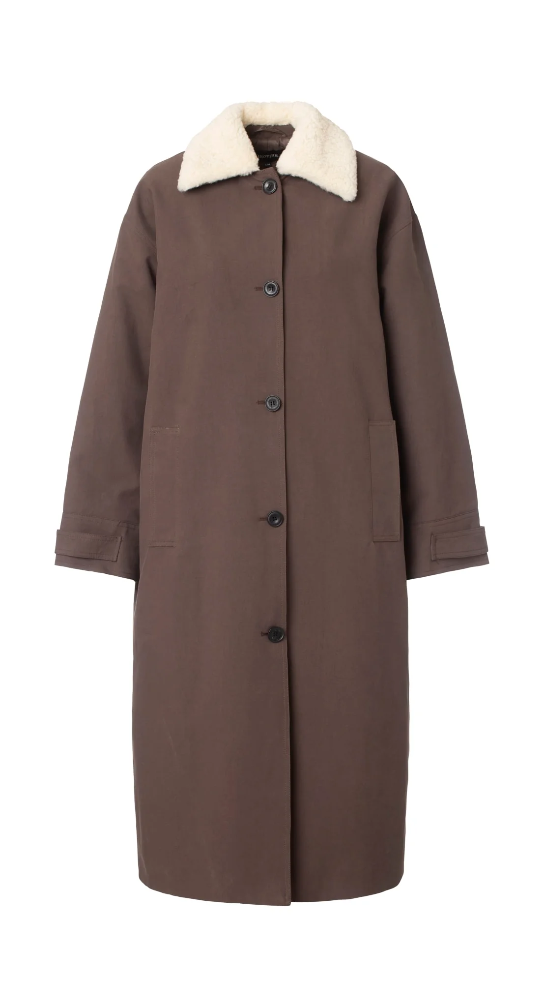 RITA PADDED CANVAS COAT - DARK BROWN - Image 5