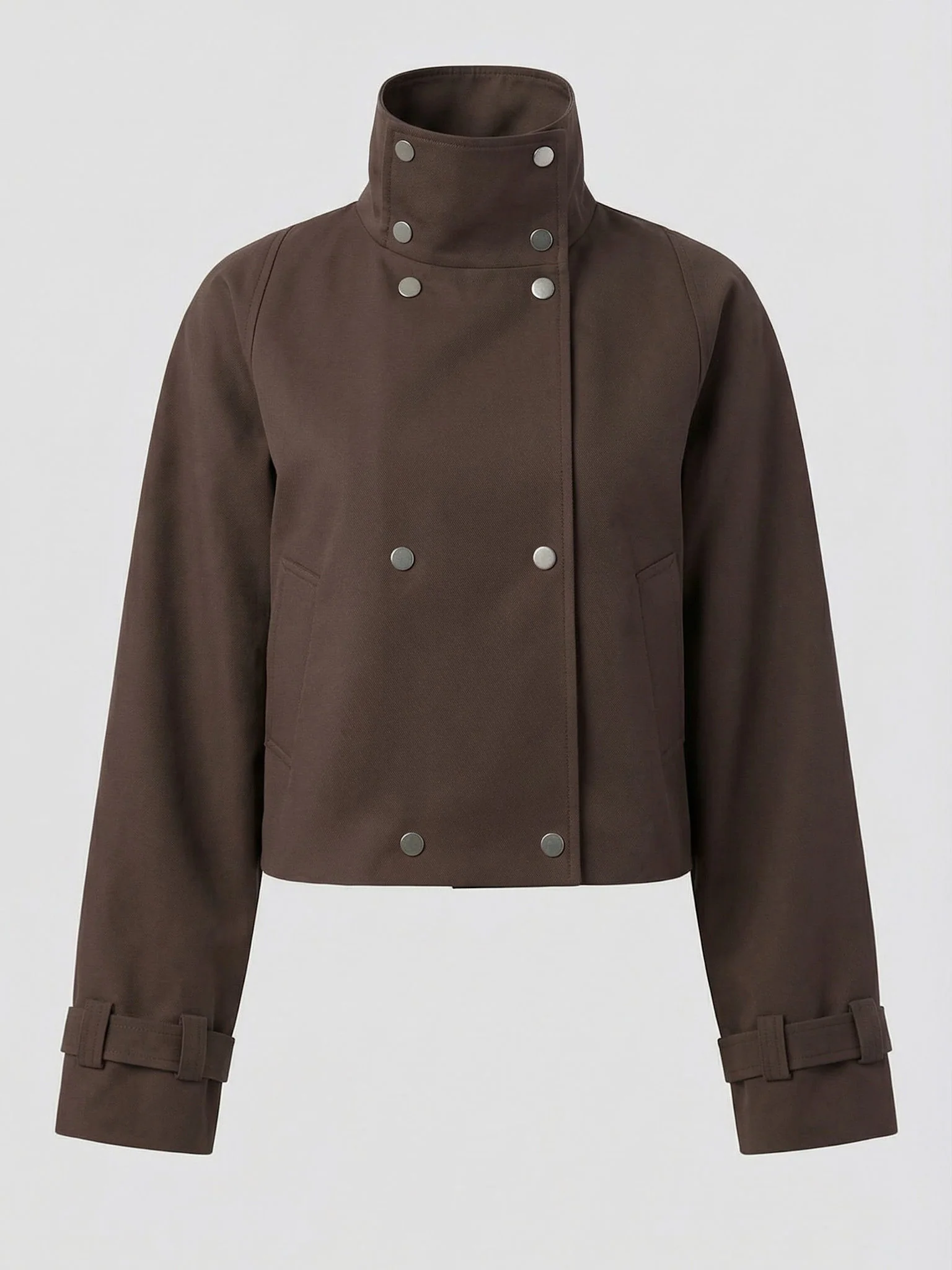 SKYLER CROPPED JACKET - BROWN - Image 9