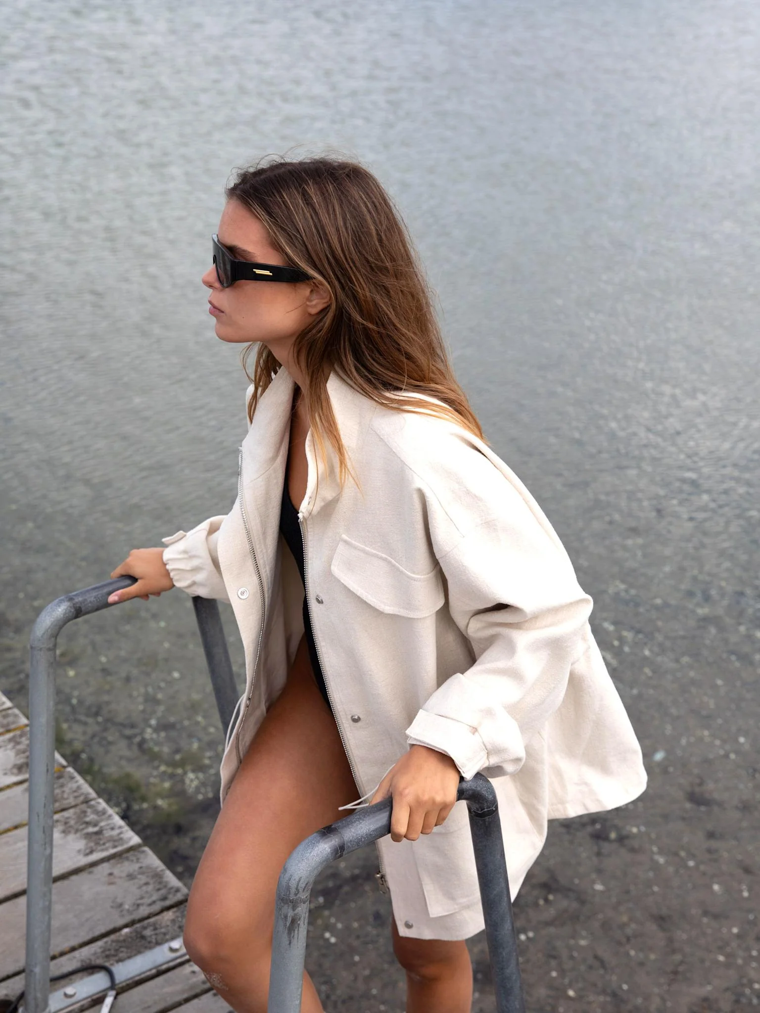 TRACY LINEN JACKET - CREME - Image 2