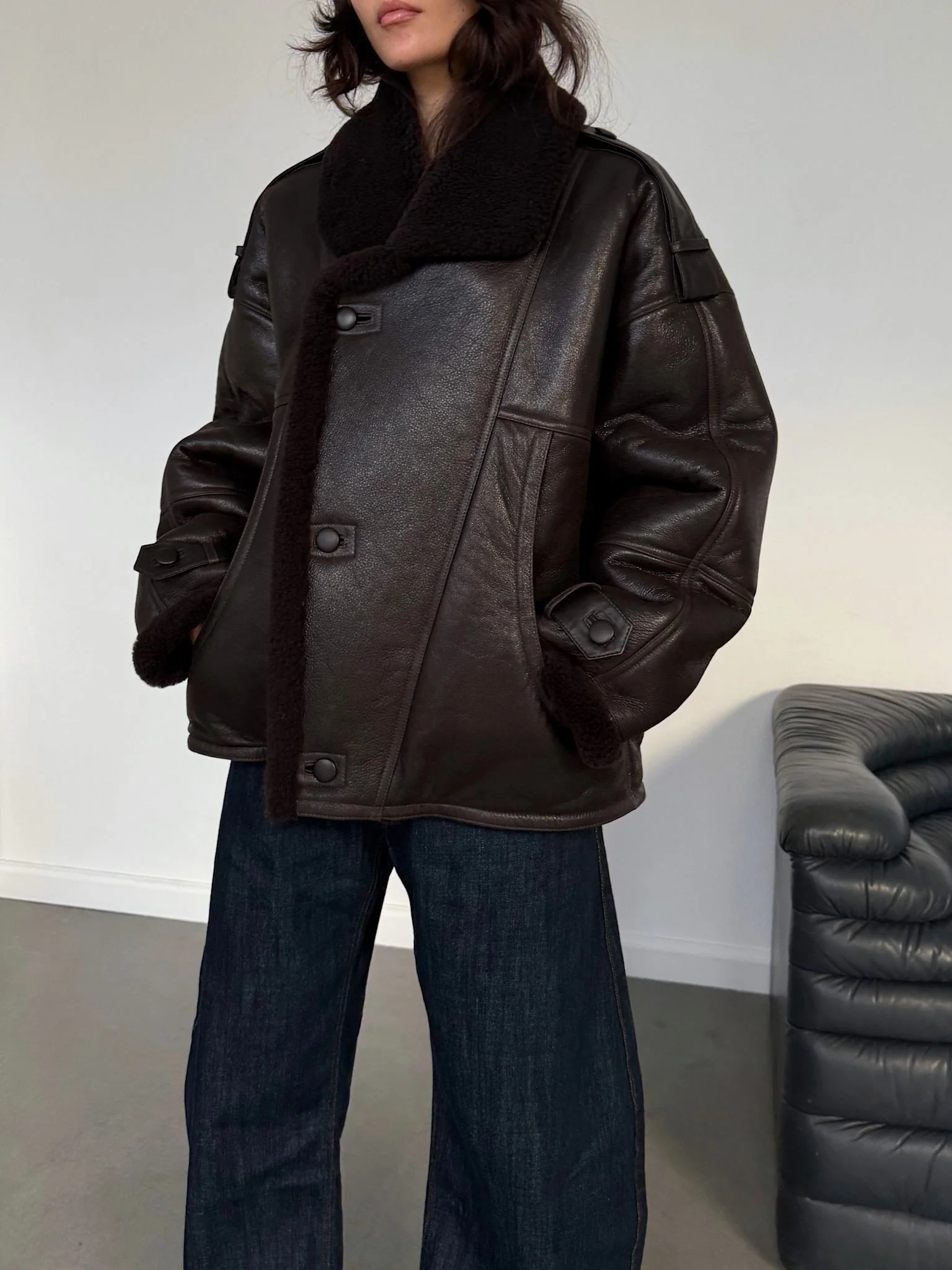ZOE JACKET - BROWN LEATHER - Image 2