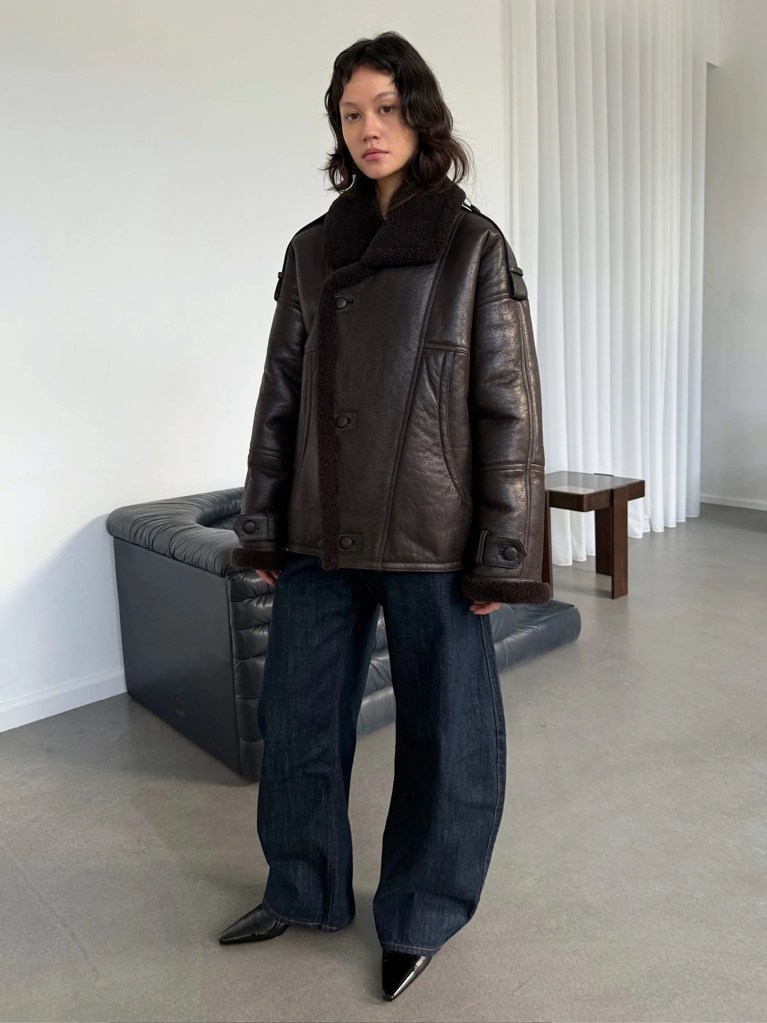 ZOE JACKET - BROWN LEATHER - Image 4