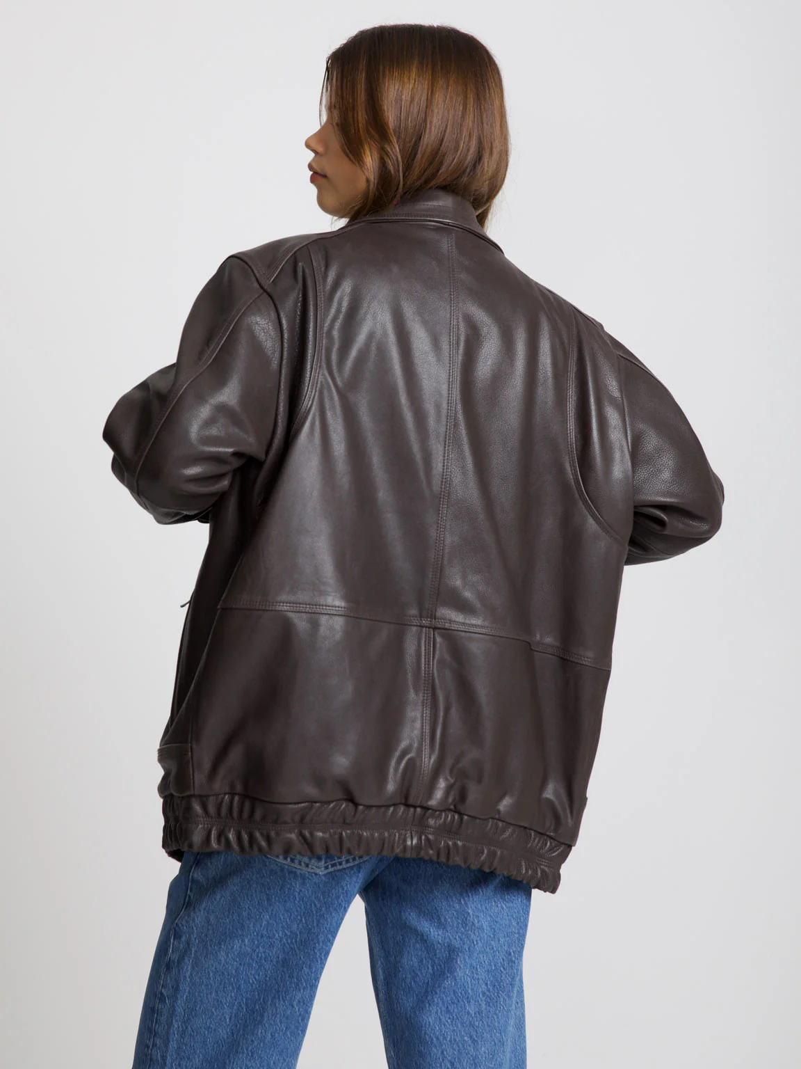 ZOLA LEATHER BOMBER - BROWN - Image 5
